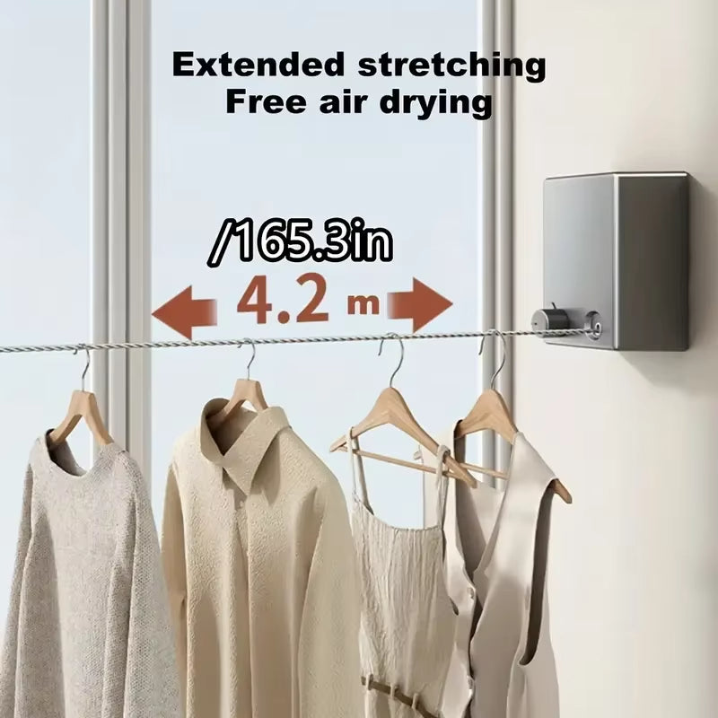 Retractable Clotheslne Stainless Seel Pull-Out Clothes-Drying Macunie Ripe Space-Saving Clothes Drying Rak For Household