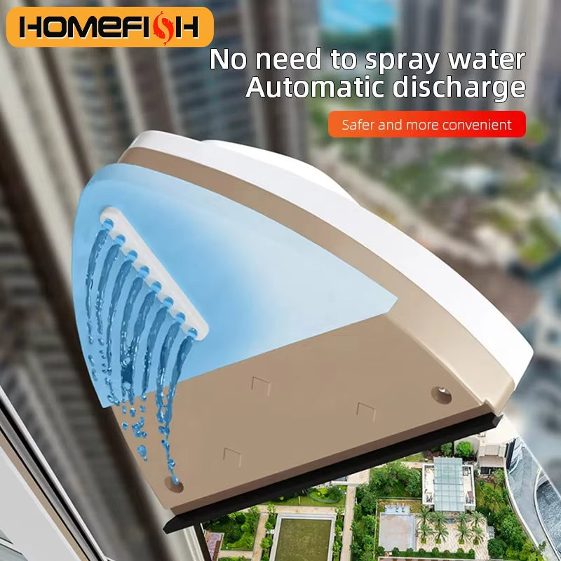 Magnetic Glass Window Cleaning Tool Water Discharge Double-layer Wiper Household Special Magnetic Window Cleaner