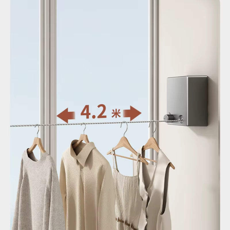 Retractable Clotheslne Stainless Seel Pull-Out Clothes-Drying Macunie Ripe Space-Saving Clothes Drying Rak For Household