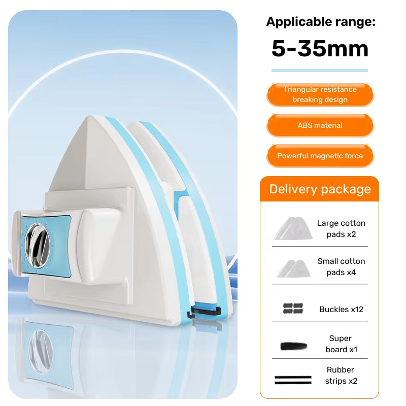 Magnetic Glass Window Cleaning Tool Water Discharge Double-layer Wiper Household Special Magnetic Window Cleaner