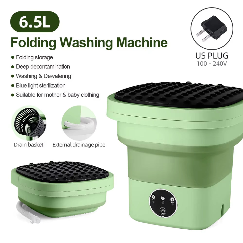 Portable Folding Washing Machine 6.5L – Mini Laundry Bucket