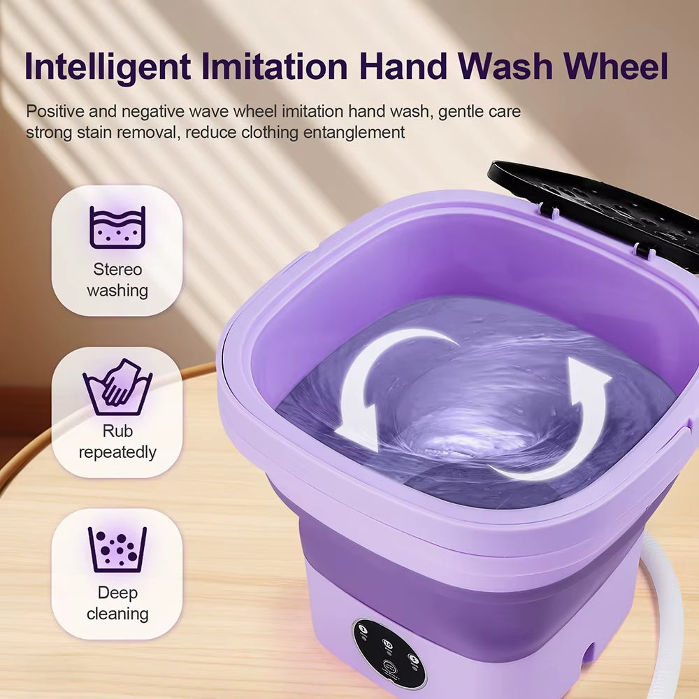 Portable Folding Washing Machine 6.5L – Mini Laundry Bucket