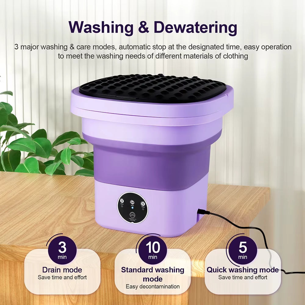 Portable Folding Washing Machine 6.5L – Mini Laundry Bucket