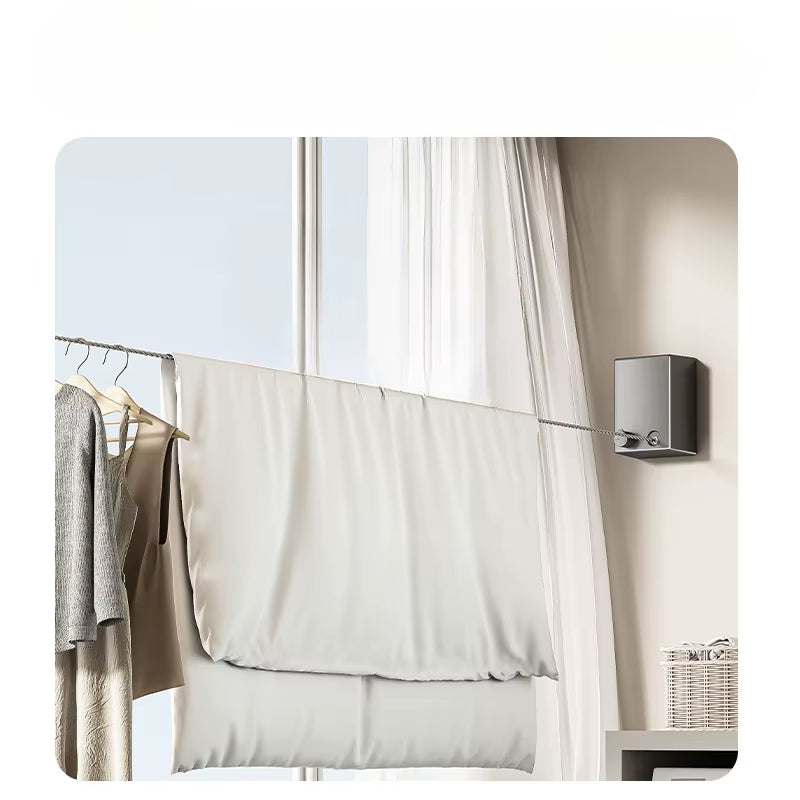 Retractable Clotheslne Stainless Seel Pull-Out Clothes-Drying Macunie Ripe Space-Saving Clothes Drying Rak For Household