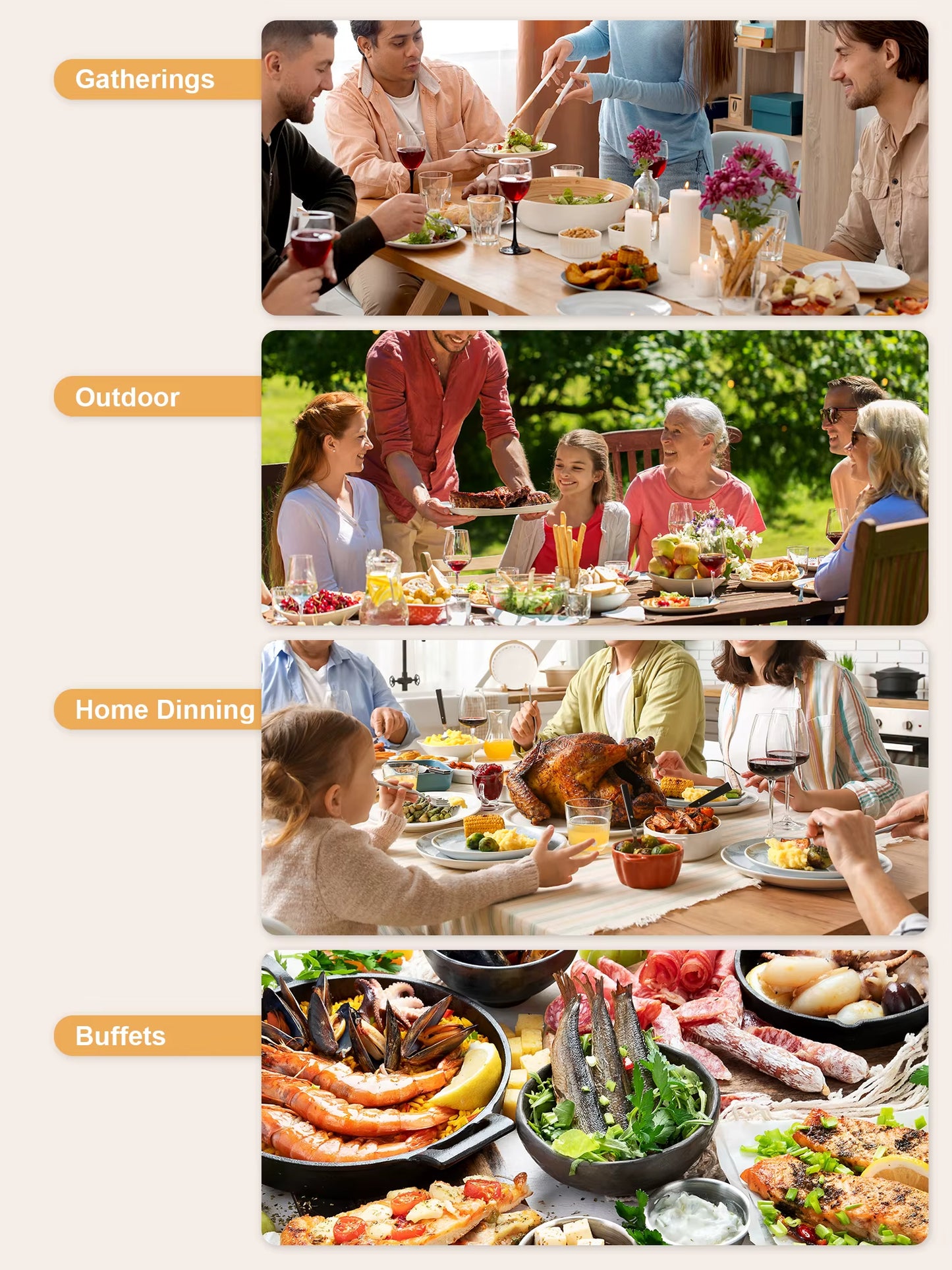 Electric Warming Tray with Adjustable Temperature Smart Warming Plate Silicone Fast Heating for Parties Family Gatherings