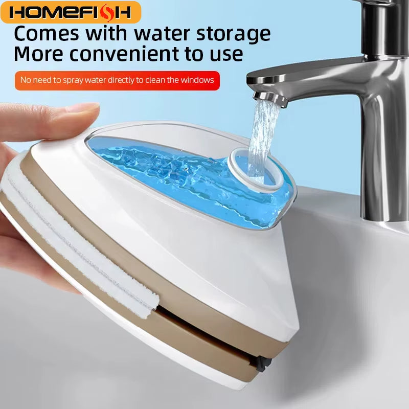 Magnetic Glass Window Cleaning Tool Water Discharge Double-layer Wiper Household Special Magnetic Window Cleaner