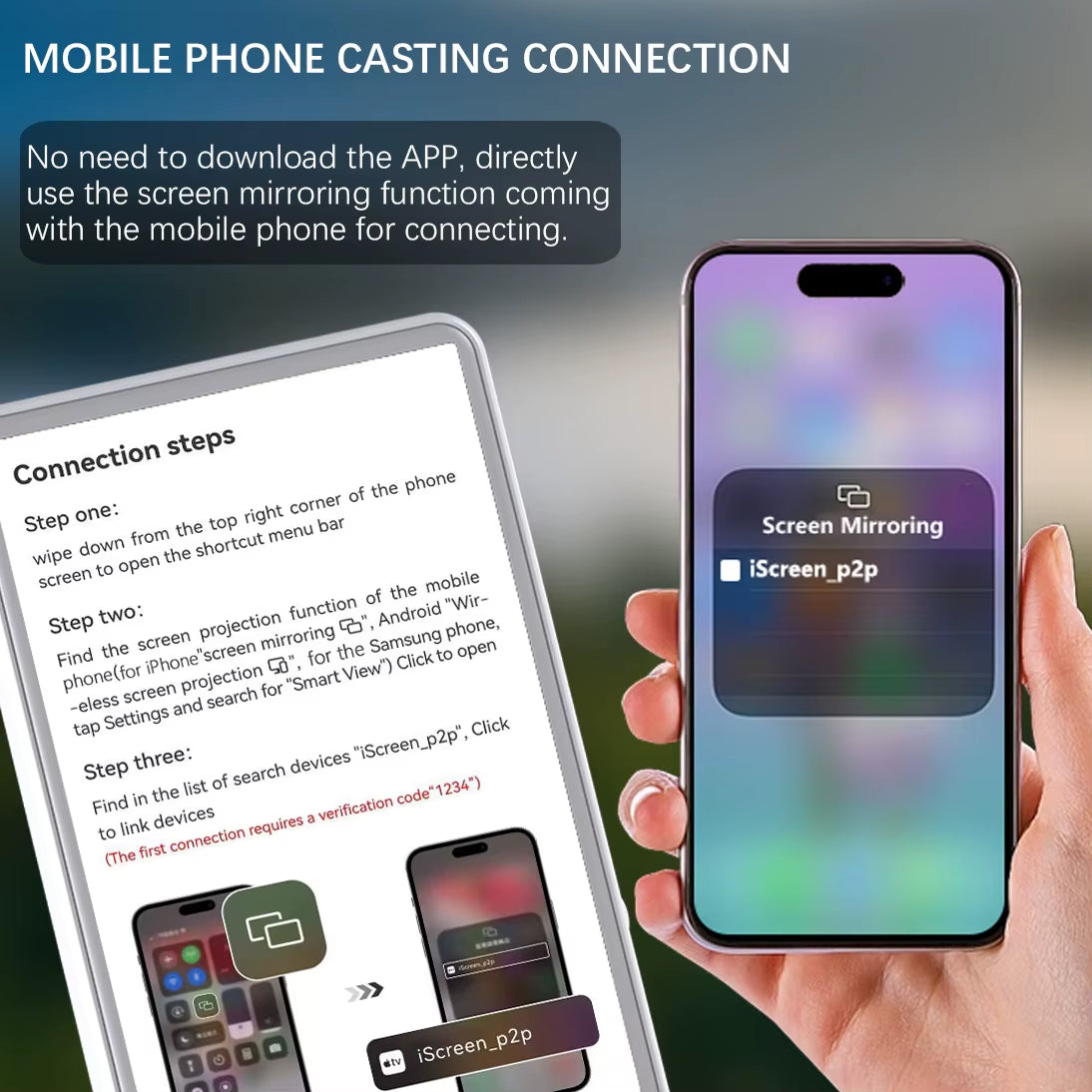 Wireless Vlog Selfie Monitor – Rear Camera Phone Screen