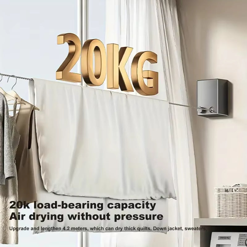 Retractable Clotheslne Stainless Seel Pull-Out Clothes-Drying Macunie Ripe Space-Saving Clothes Drying Rak For Household