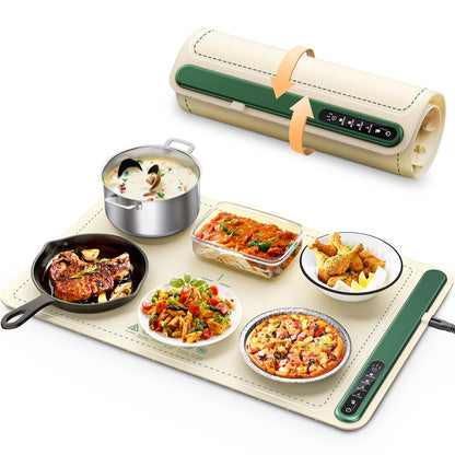 Electric Warming Tray with Adjustable Temperature Smart Warming Plate Silicone Fast Heating for Parties Family Gatherings