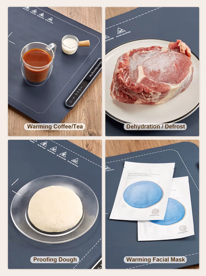 Electric Warming Tray with Adjustable Temperature Smart Warming Plate Silicone Fast Heating for Parties Family Gatherings