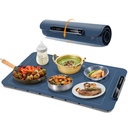 Electric Warming Tray with Adjustable Temperature Smart Warming Plate Silicone Fast Heating for Parties Family Gatherings