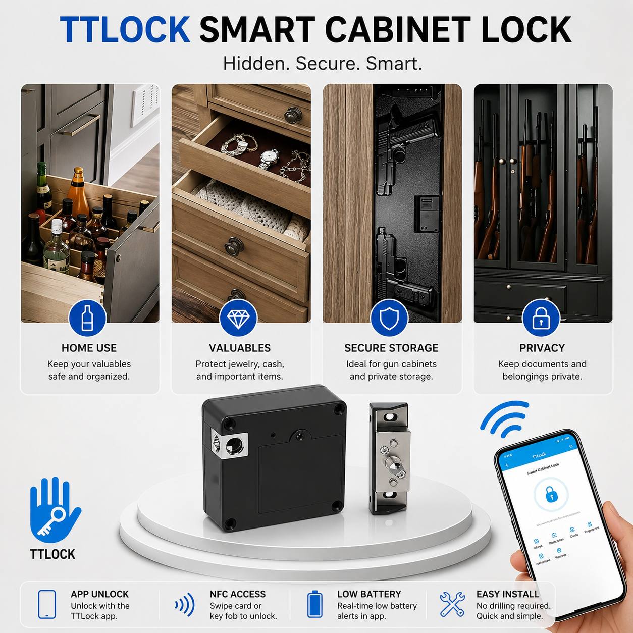 Smart Invisible Lock - NFC & Bluetooth Security HomeEasyShop™